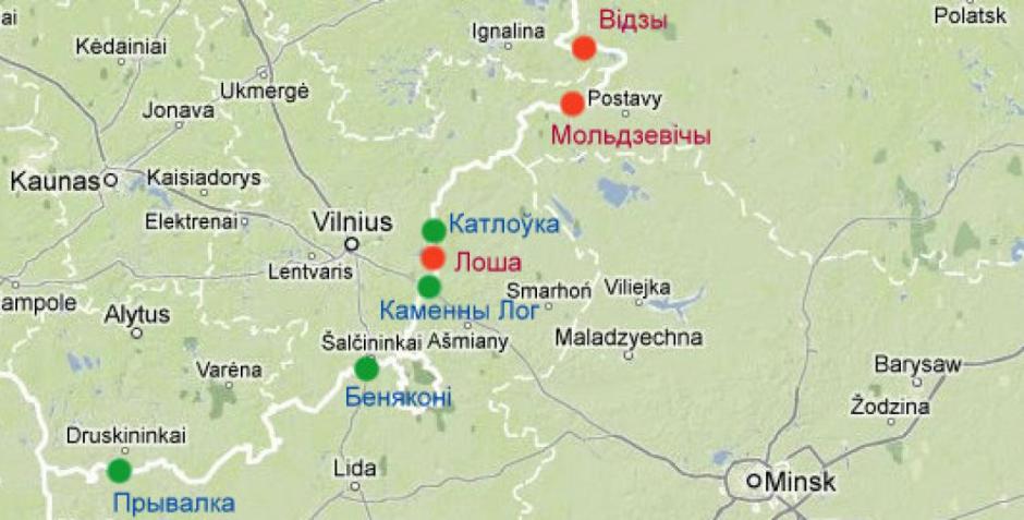 Карта погранпереходов беларуси