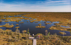 Болото Ельня и водопад на реке Вята